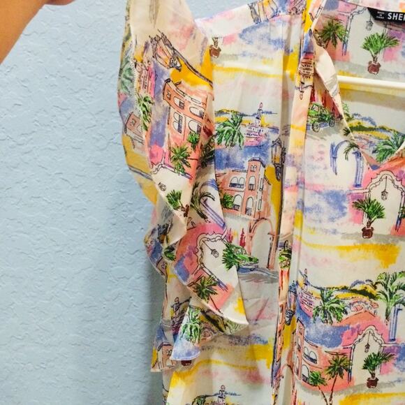 Shein tropical short sleeve top - Picture 4 of 6